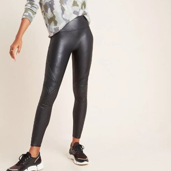 SPANX Quilted Faux Leather Leggings size XS NWT - Picture 2 of 10